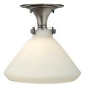 Hinkley Lighting 1 Light 12" Width Indoor Semi-Flush Ceiling Fixture with Cone Shaped Shade from the Congress Collection Antique Nickel
