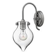 Hinkley Lighting 1 Light Indoor Wall Sconce with Clear Teardrop Shade from the Congress Collection Antique Nickel