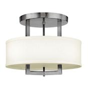 Hinkley Lighting 3 Light 15" Width Semi-Flush Ceiling Fixture from the Hampton Collection Antique Nickel