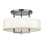 Hinkley Lighting 3 Light 20" Width Semi-Flush Ceiling Fixture from the Hampton Collection Antique Nickel