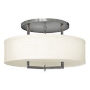 Hinkley Lighting 3 Light Semi-Flush Ceiling Fixture from the Hampton Collection Antique Nickel