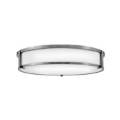 Hinkley Lighting Lowell 4 Light 24" Wide Flush Mount Drum Ceiling Fixture Antique Nickel
