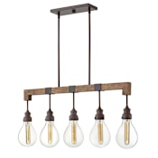 Hinkley Lighting 5 Light 36" Wide LED Linear Chandelier from the Denton Collection Industrial Iron