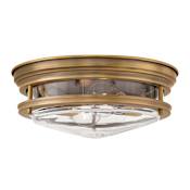Hinkley Lighting Hadley 2 Light 12" Wide Flush Mount Bowl Ceiling Fixture with Clear Glass Shade Brushed Bronze