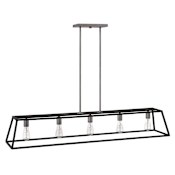 Hinkley Lighting Fulton 50" Wide 5 Light Open Frame Linear Chandelier Aged Zinc