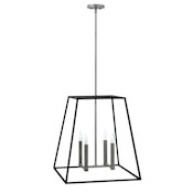 Hinkley Lighting 4 Light Pendant from the Fulton Collection Aged Zinc