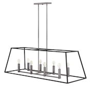 Hinkley Lighting Fulton 8 Light 48" Wide Linear Chandelier Aged Zinc