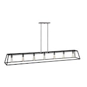 Hinkley Lighting Fulton 7 Light 65" Open Frame Linear Chandelier Aged Zinc