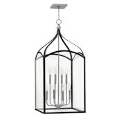 Hinkley Lighting Clarendon 8 Light 20" Wide Full Sized Lantern Pendant with Clear Glass Panels Aged Zinc