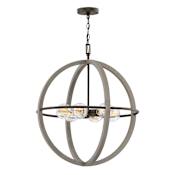 Hinkley Lighting Bodie 6 Light 25" Wide Globe Chandelier Dark Cement / Bronze