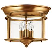 Hinkley Lighting 3 Light Semi-Flush Ceiling Fixture from the Gentry Collection Heirloom Brass