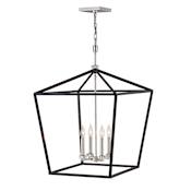 Hinkley Lighting 4 Light 22" Wide Crystal Chandelier Black / Polished Nickel