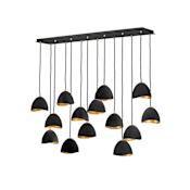 Hinkley Lighting Nula 14 Light 49" Wide Lisa McDennon Mixed Metal Linear Multi Light Pendant Shell Black