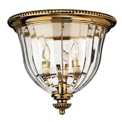 Hinkley Lighting 3 Light Indoor Flush Mount Ceiling Fixture from the Cambridge Collection Burnished Brass