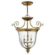 Hinkley Lighting 3 Light Indoor Semi-Flush Ceiling Fixture from the Cambridge Collection Burnished Brass