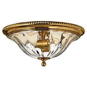 Hinkley Lighting 2 Light Indoor Flush Mount Ceiling Fixture from the Cambridge Collection Burnished Brass
