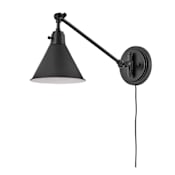 Hinkley Lighting Arti 10" Tall Hardwired or Plug-In Wall Sconce Black