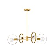 Hinkley Lighting Desi 4 Light 30" Wide Chandelier Lacquered Brass