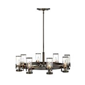 Hinkley Lighting Reeve 8 Light 27" Wide Taper Candle Style Chandelier with Clear Glass Shades Black Oxide