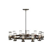 Hinkley Lighting Reeve 12 Light 36" Wide Taper Candle Style Chandelier with Clear Glass Shades Black Oxide