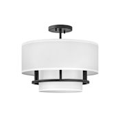 Hinkley Lighting Graham 3 Light 16" Wide Semi-Flush Drum Ceiling Fixture Black