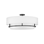 Hinkley Lighting Graham 4 Light 30" Wide Semi-Flush Drum Ceiling Fixture Black