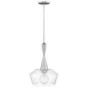 Hinkley Lighting Bette 1 Light 15" Wide Pendant with a Seedy Glass Shade Polished Nickel