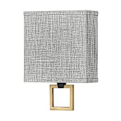 Hinkley Lighting Link 8" Wide Galerie Integrated LED Wall Sconce with Heathered Grey Linen Shade and Square Link Black
