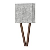 Hinkley Lighting Vector 8" Wide Galerie Integrated LED Wall Sconce with Heathered Grey Linen Shade Walnut