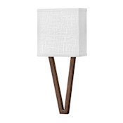 Hinkley Lighting Vector 8" Wide Galerie Integrated LED Wall Sconce with Off White Linen Shade Walnut