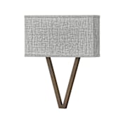 Hinkley Lighting Vector 15" Wide Galerie Integrated LED Wall Sconce with Heathered Grey Linen Shade Walnut