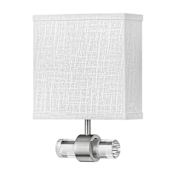 Hinkley Lighting Luster 8" Wide Galerie Integrated LED Wall Sconce with Off White Linen Shade Brushed Nickel