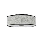 Hinkley Lighting Halo 24" Wide Galerie Semi-Flush Ceiling Fixture with Heathered Grey Linen Shade Black