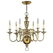 Hinkley Lighting Cambridge 6 Light 1 Tier Candle Style Chandelier Burnished Brass