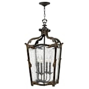 Hinkley Lighting 4 Light 32" Height Full Sized Foyer Pendant from the Sorrento Collection Aged Iron