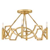 Hinkley Lighting Leona 4 Light 22" Wide Semi-Flush Ceiling Fixture Distressed Brass