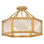 Hinkley Lighting Sura 4 Light 19" Wide Semi-Flush Drum Ceiling Fixture Distressed Brass