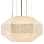 Hinkley Lighting Lyla 4 Light 24" Wide Drum Chandelier with Linen Shade Lacquered Brass