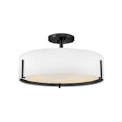 Hinkley Lighting Halle 4 Light 20" Wide Semi-Flush Drum Ceiling Fixture Black
