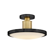 Hinkley Lighting Kieran 15" Wide LED Semi-Flush Ceiling Fixture Black / Lacquered Brass