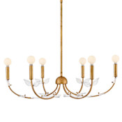 Hinkley Lighting Aliso 6 Light 30" Wide Crystal Candle Style Chandelier Distressed Brass
