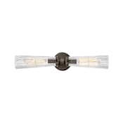 Hinkley Lighting Jude 2 Light 24" Wide Bath Bar with Ribbed Glass Shades Black Oxide