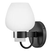 Hinkley Lighting Sylvie 1 Light 9" Tall Bathroom Sconce with Etched Opal Glass Black