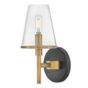 Hinkley Lighting Marten 11" Tall Bathroom Sconce with Clear Glass Shade Heritage Brass