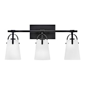 Hinkley Lighting Foster 3 Light 23" Wide Vanity Light with Etched Opal Glass Black