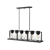 Hinkley Lighting 6 Light 43-3/4" Wide Linear Chandelier with Clear Glass Shades from the Refinery Collection Black