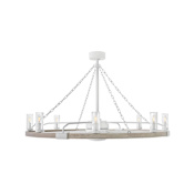 Hinkley Lighting Sawyer 44" 5 Blade Indoor / Outdoor Smart LED Ceiling Fan Matte White / Weathered Wood