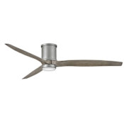 Hinkley Lighting Hover Flush 72" 3 Blade Smart LED Outdoor Ceiling Fan with HIRO Control Brushed Nickel