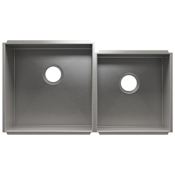 Home Refinements by Julien Urbanedge 35-1/2" x 19-1/2" Undermount Double Basin Stainless Steel Kitchen Sink with 55/45 Basin Split Stainless Steel
