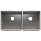 Home Refinements by Julien Urbanedge 35-1/2" x 17-1/2" Undermount Double Basin Stainless Steel Kitchen Sink with 55/45 Basin Split Stainless Steel